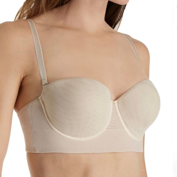 Annette Longline Multiway Bra Size 32C New Womens Nude Beige Strapless Underwire - Picture 9 of 10